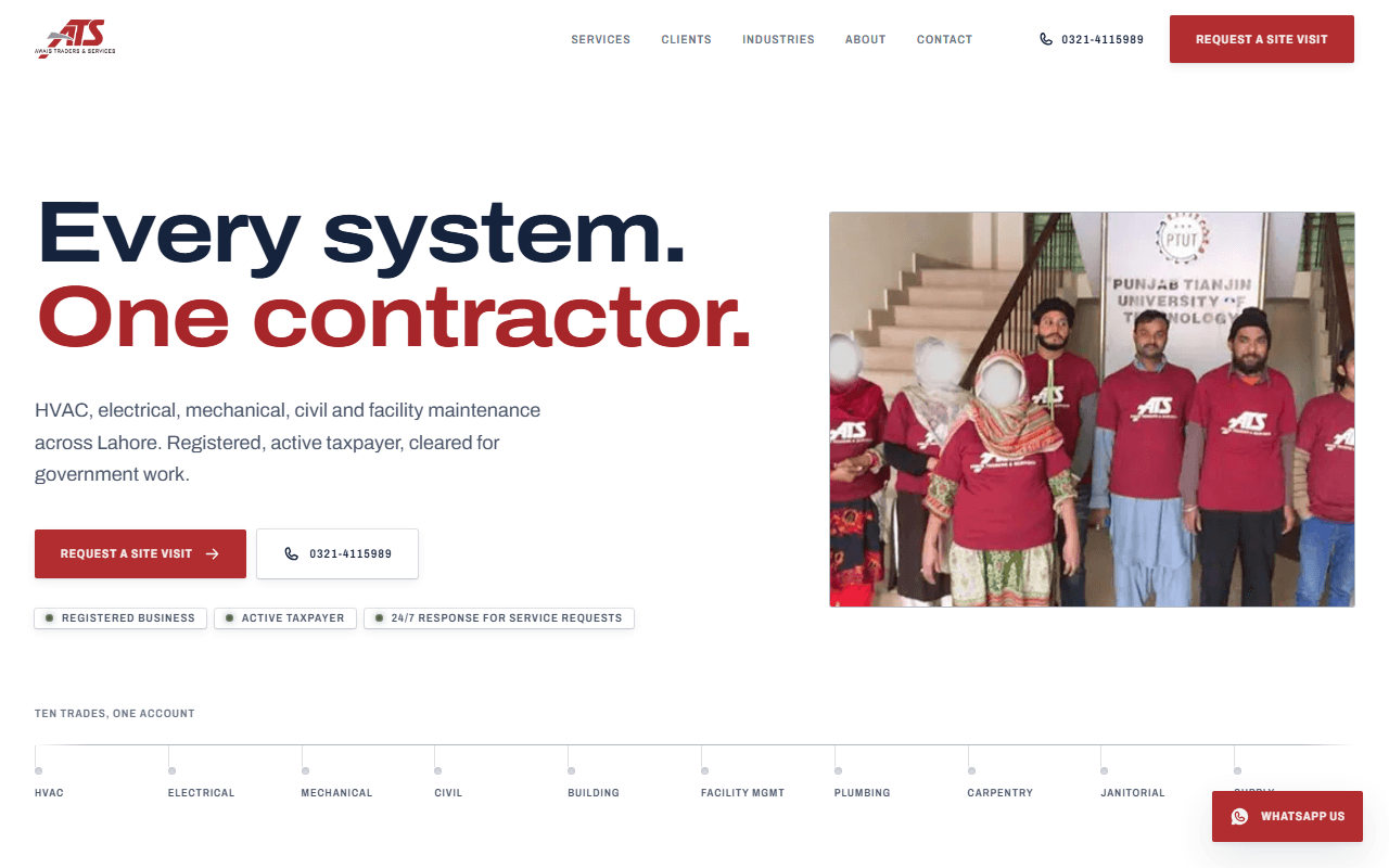 Awais Traders & Services homepage