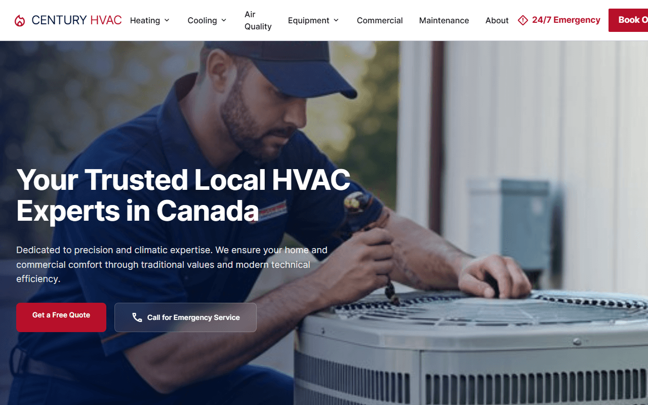 Century HVAC homepage