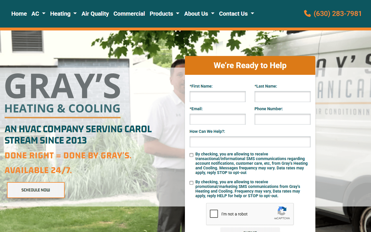 Gray's Heating & Cooling homepage